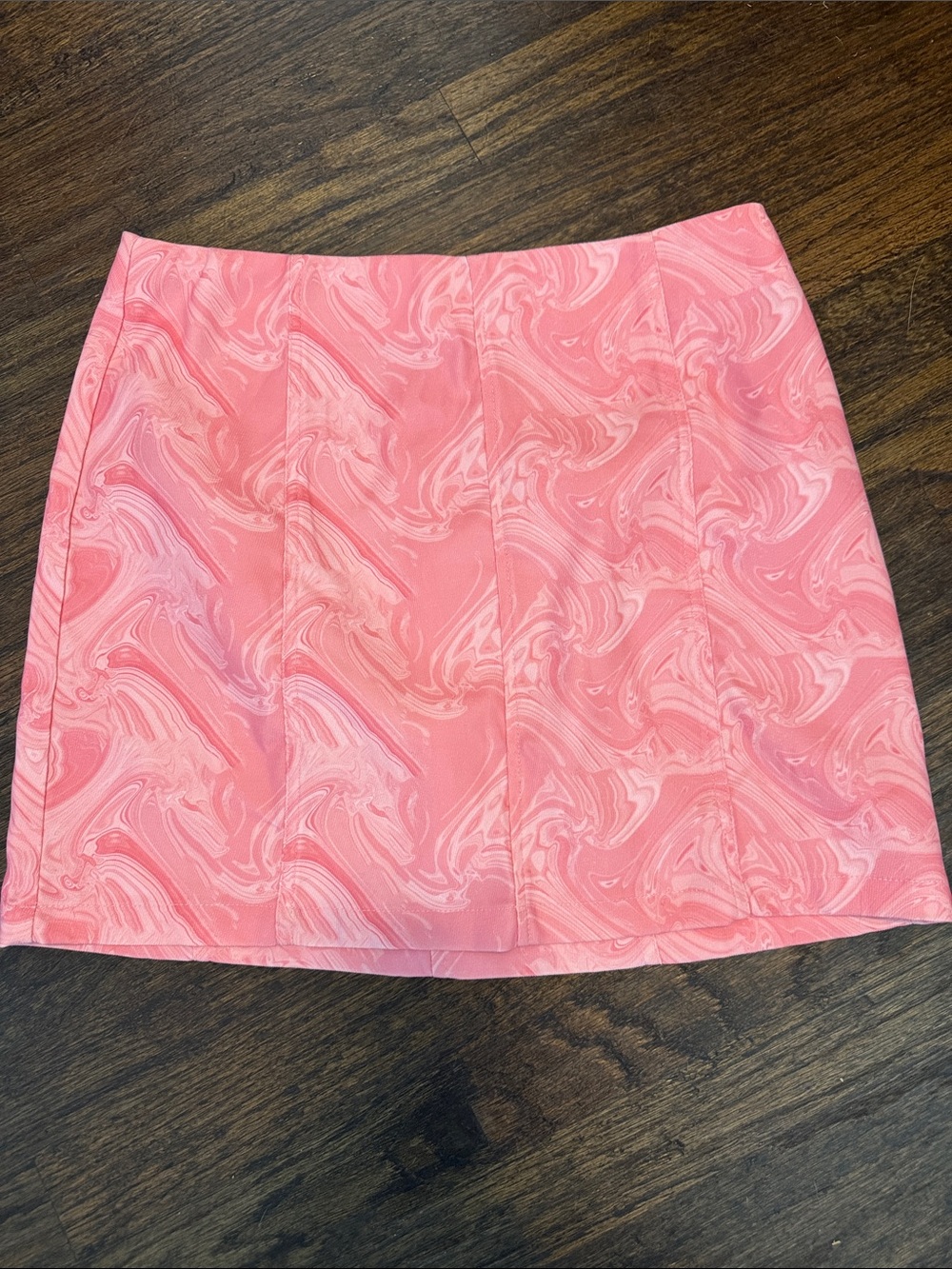 Altar'd State Pink Marble-Print Mini Skirt
